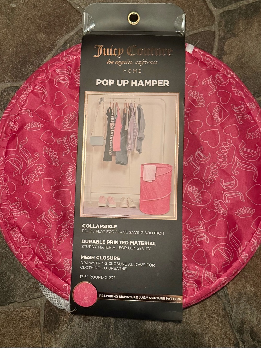 Juicy Couture Pink Printed Pop-Up Hamper